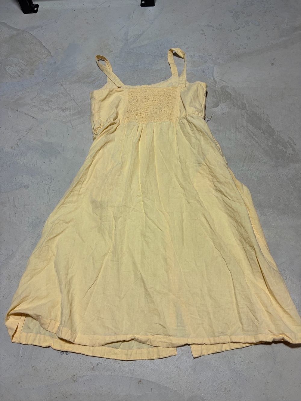 Pact cotton linen blend Light Yellow Button-Front Sundress large - Picture 11 of 11